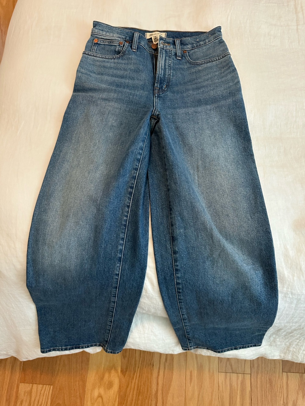 Madewell Women’s Perfect Vintage Wide Leg Jean - medium wash blue Denim